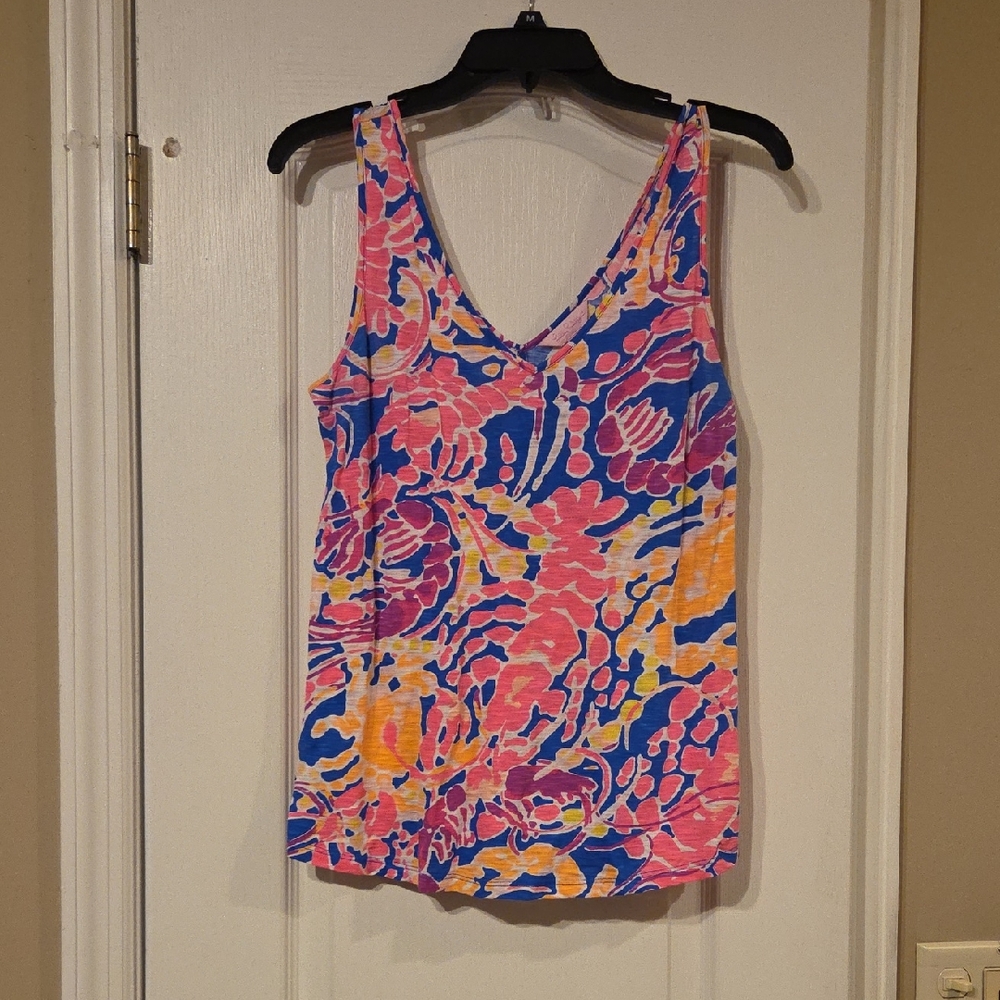 Lilly Pulitzer Pink and Blue Lobster Print Tank